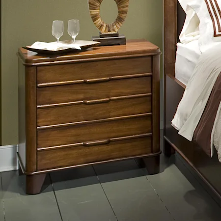 Casual 3-Drawer Nightstand with Power